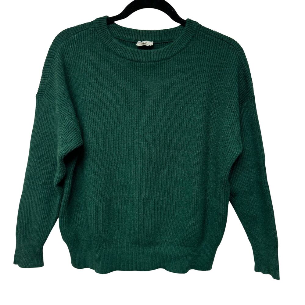 ROAM Womens Riviera Hunter Green Ribbed Pullover Crew Neck Sweater Size XS